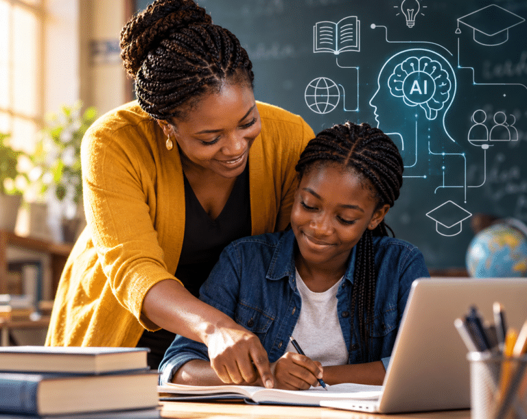 A teacher with a student